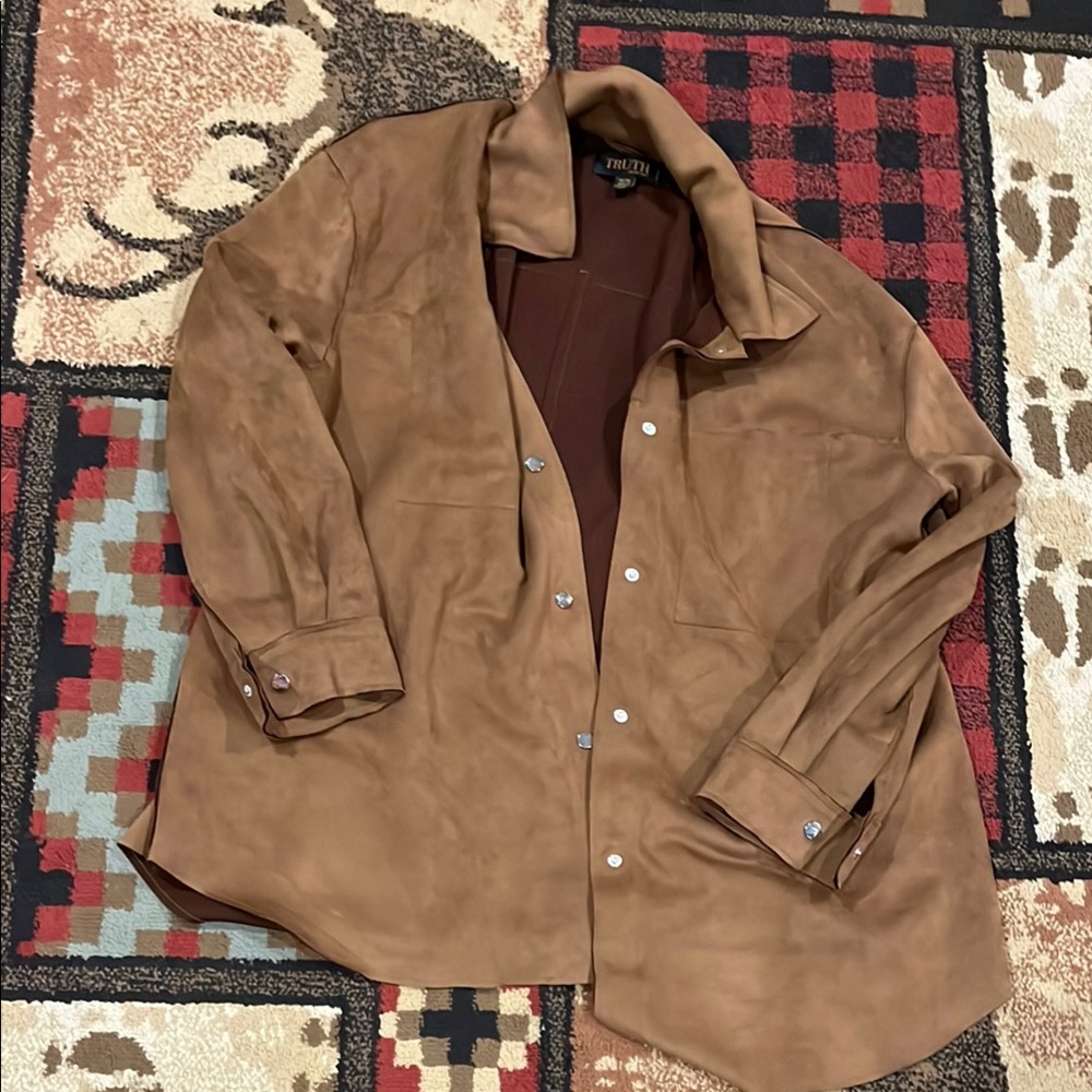 Womens truth by republic faux leather jacket